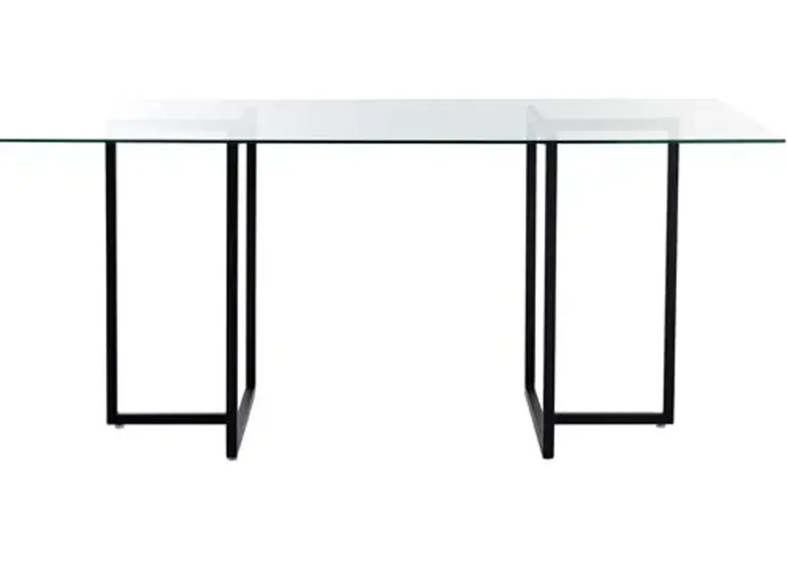 Mila Glass Rectangular Dining Table - Black