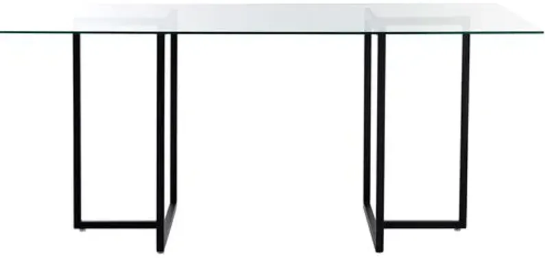 Mila Glass Rectangular Dining Table - Black