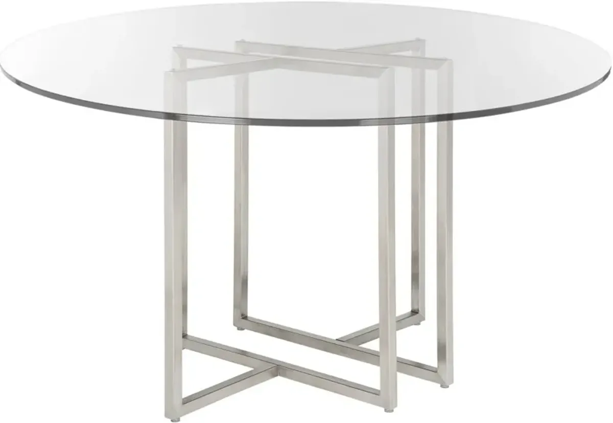 Mila Round Dining Table, Chrome