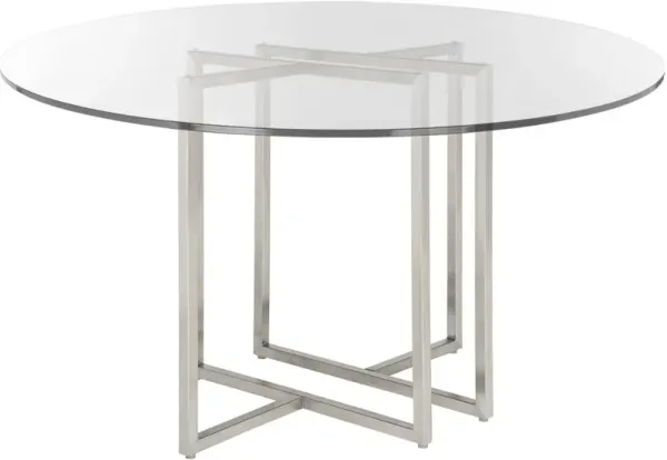 Mila Round Dining Table, Chrome