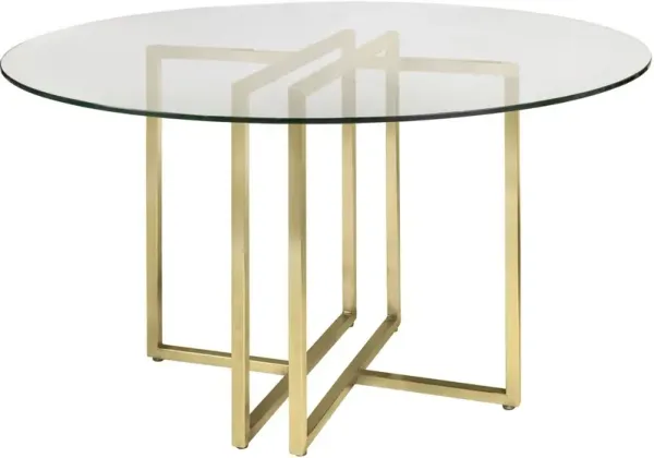 Mila Round Dining Table, Gold