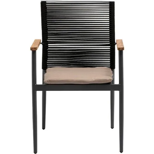 Set of 2 Moda Rope Outdoor Armchairs - Black