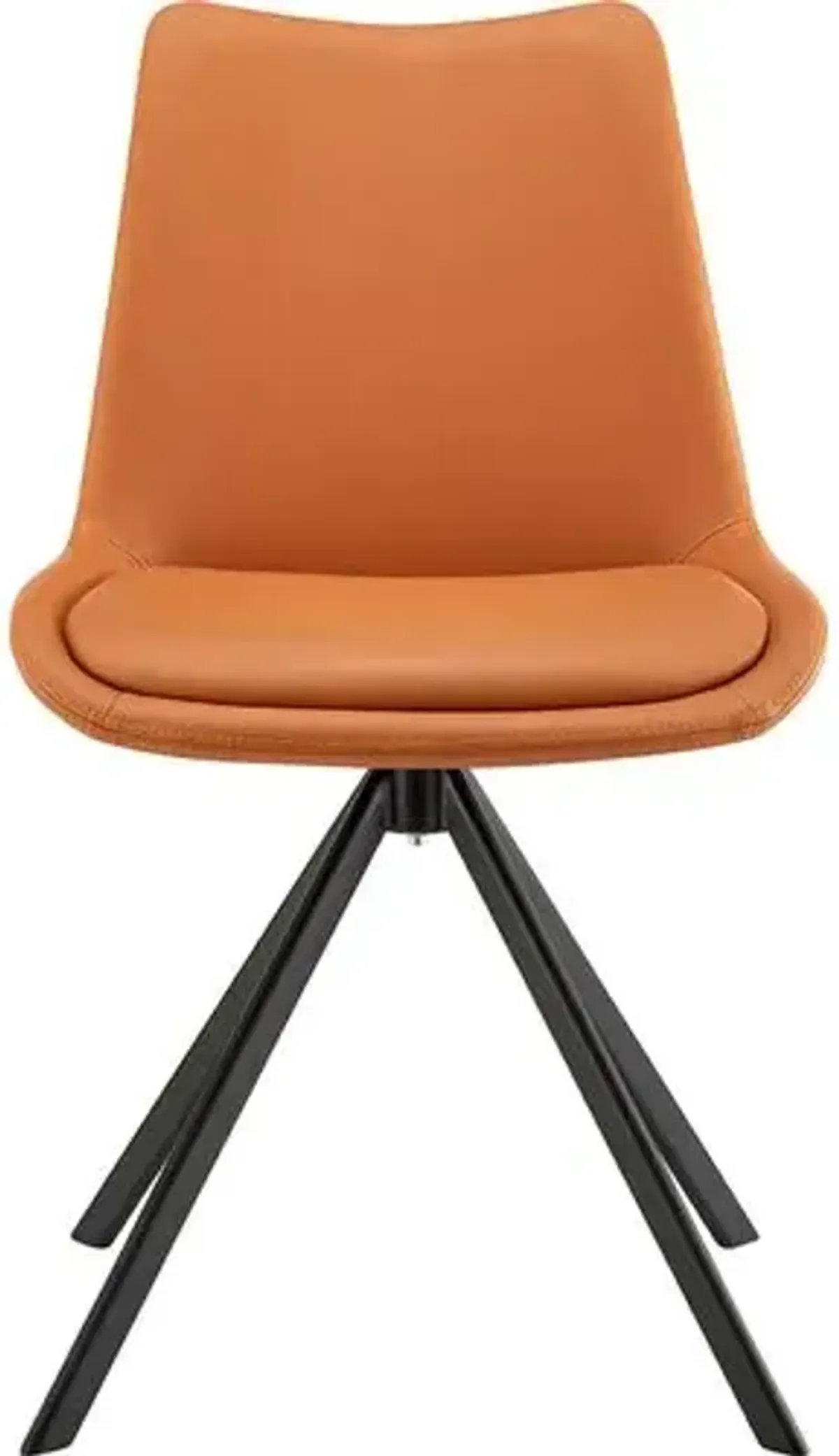 Josie Swivel Side Chair - Cognac Faux Leather - Orange