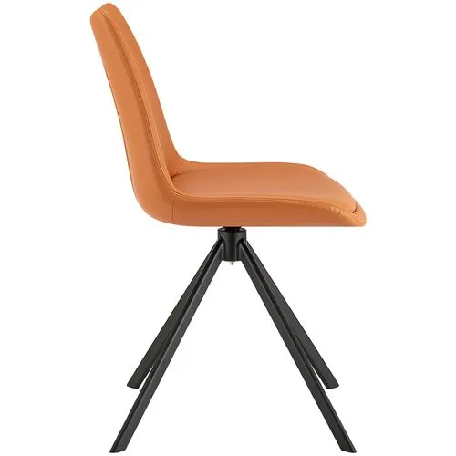 Josie Swivel Side Chair - Cognac Faux Leather - Orange