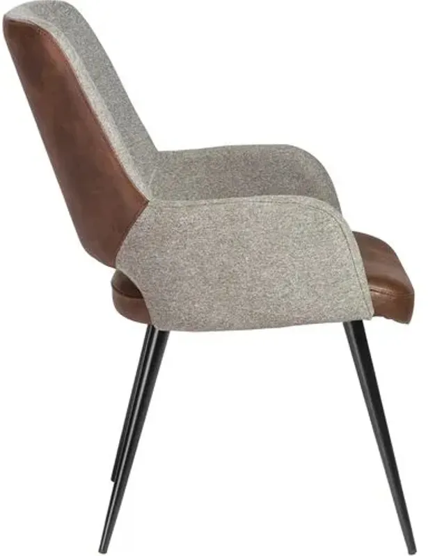 Ava Armchair - Light Gray/Brown