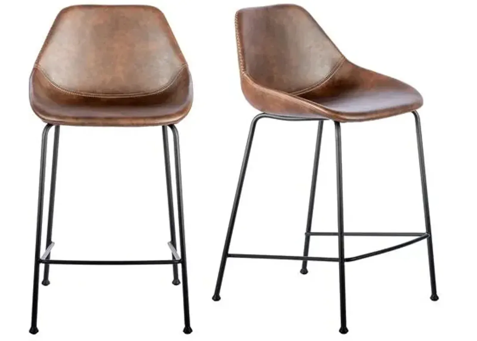 Set of 2 Ryan Counter Stools - Dark Brown