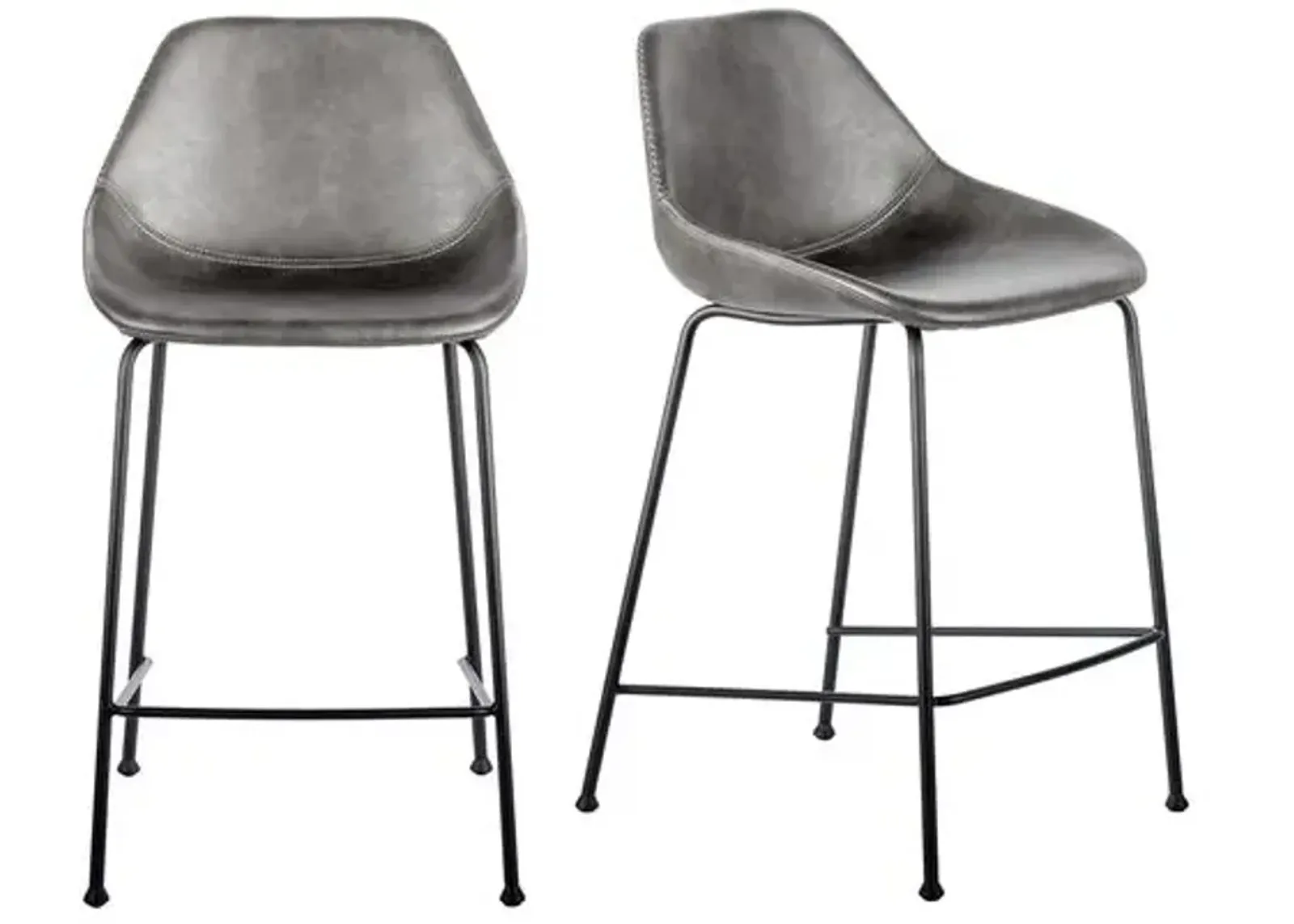 Set of 2 Ryan Counter Stools - Dark Gray