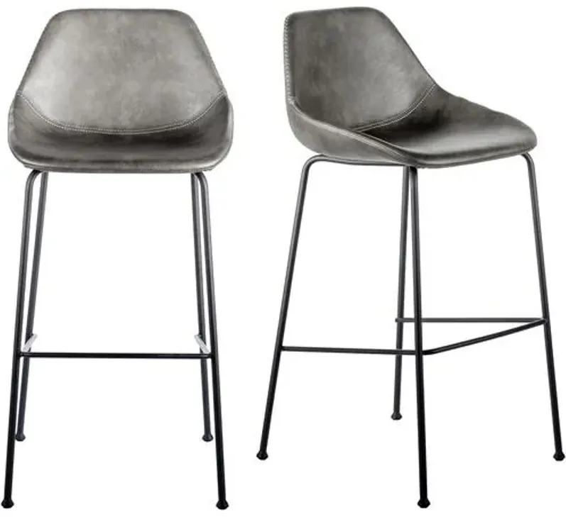 Set of 2 Ryan Barstools - Dark Gray