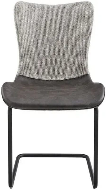 Set of 2 Leah Side Chairs - Light Gray/Dark Gray