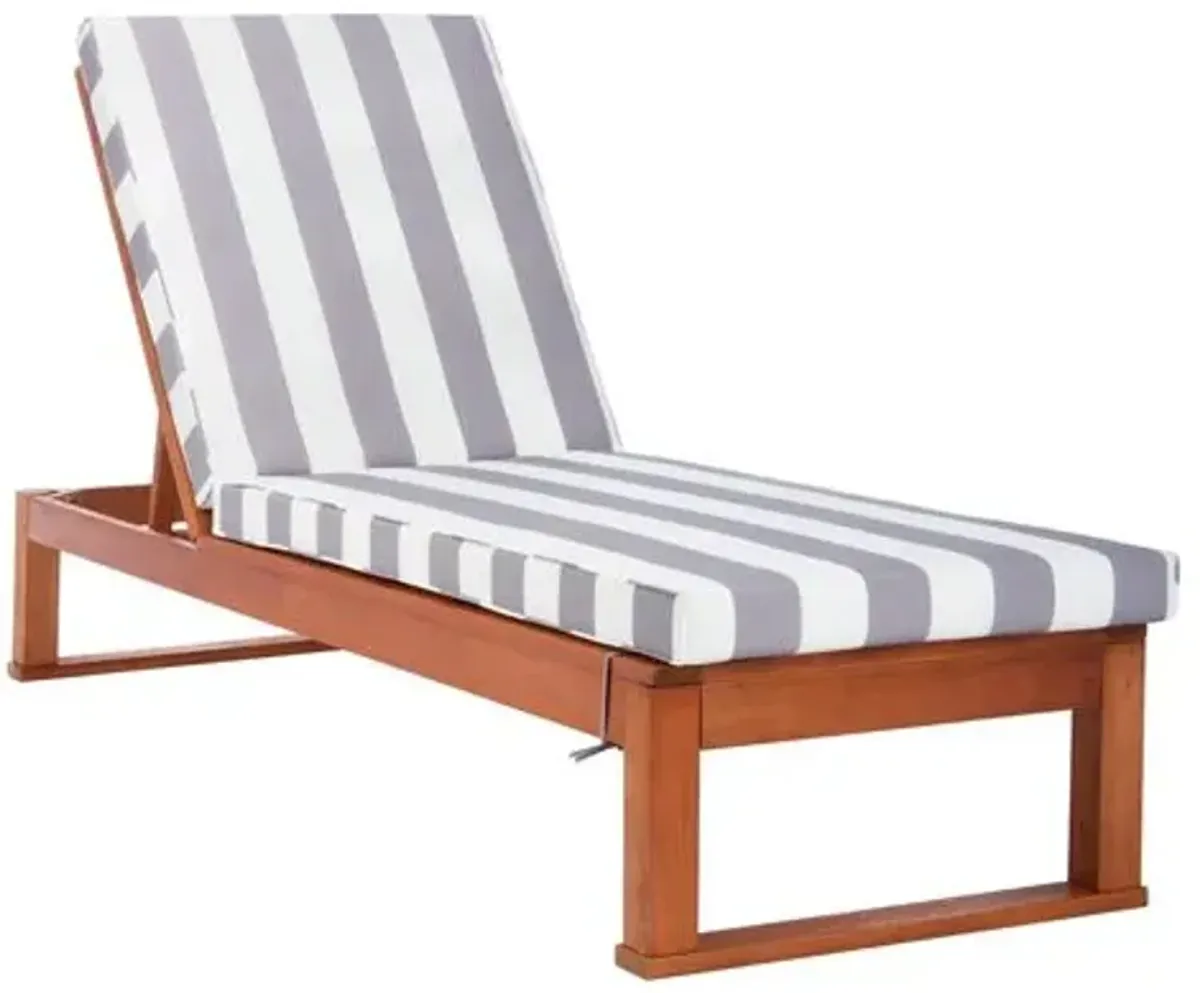 Siesta Outdoor Chaise - Natural/Gray Stripe - Comfortable, Sturdy, Stylish