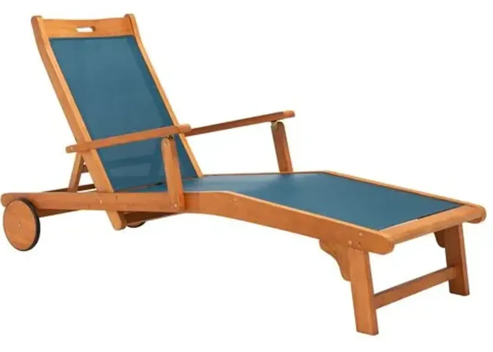 Samson Outdoor Chaise Longue - Natural/Navy - Blue - Comfortable, Sturdy, Stylish