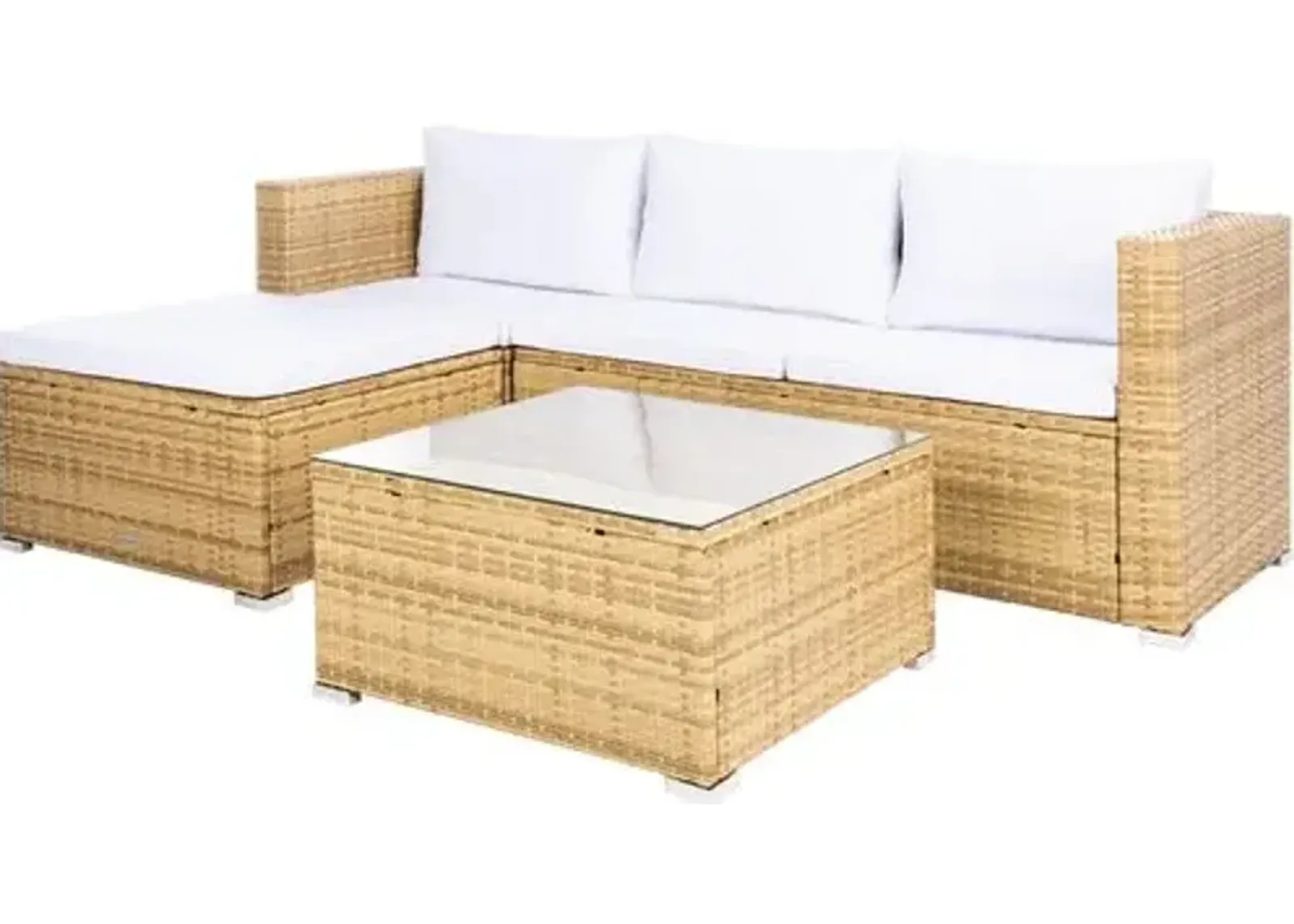 Callipso 3-Pc Outdoor Lounge Sofa Set - Natural/White