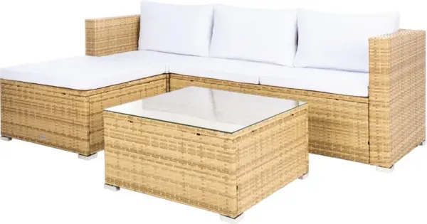 Callipso 3-Pc Outdoor Lounge Sofa Set, Natural/White
