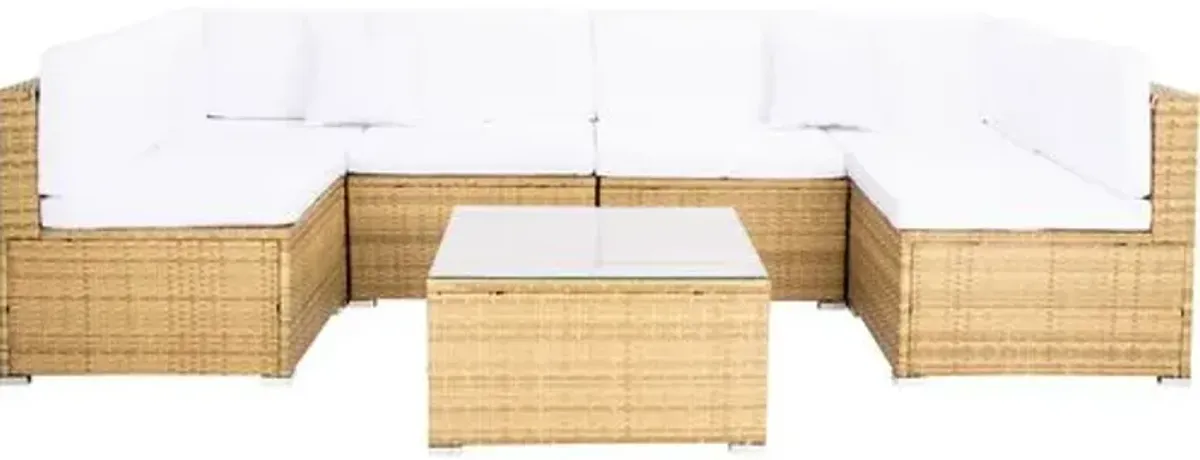 Callipso 6-Pc Outdoor Lounge Sofa Set - Natural/White