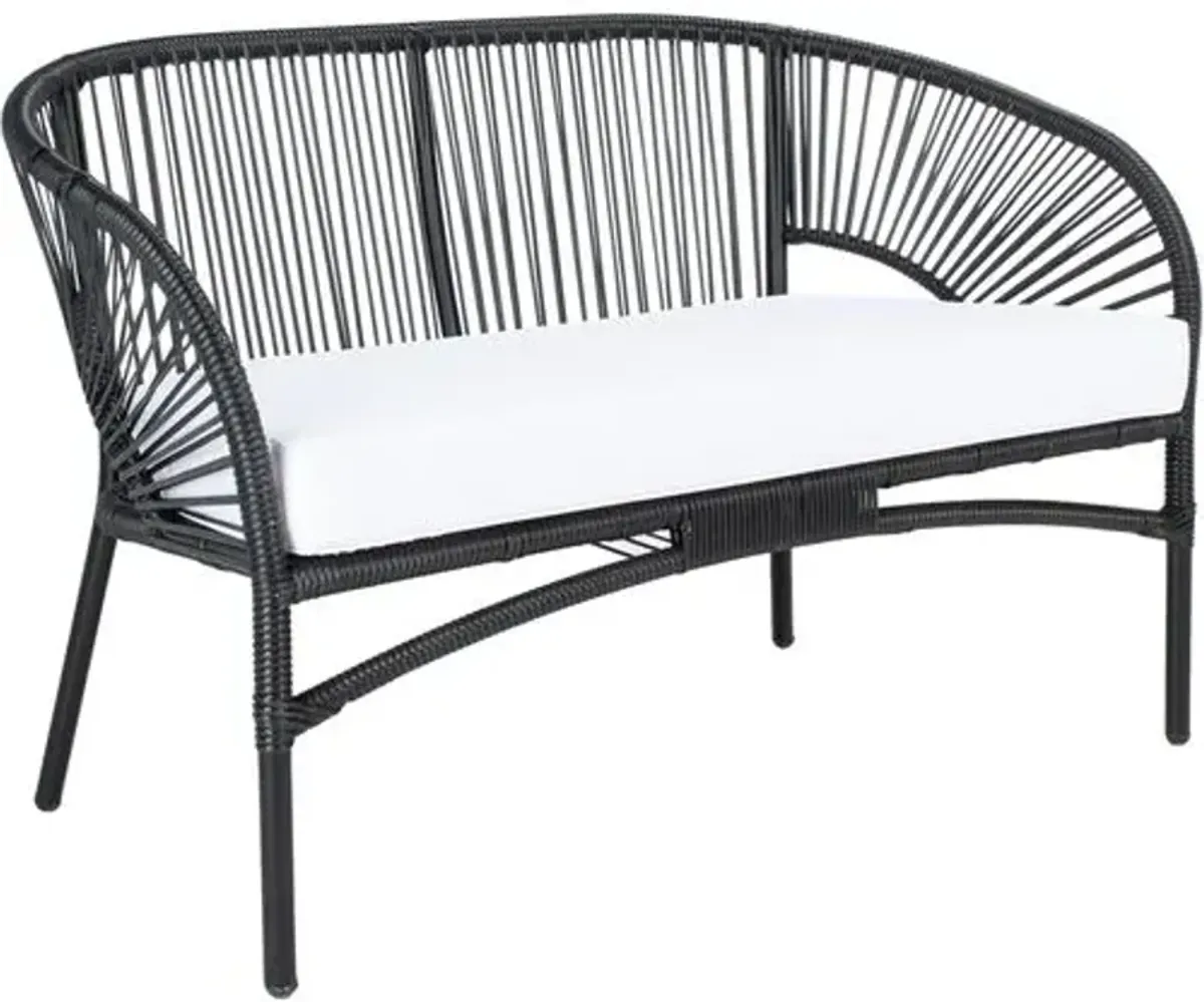 Penelope 4-Pc Outdoor Lounge Set - Black/White