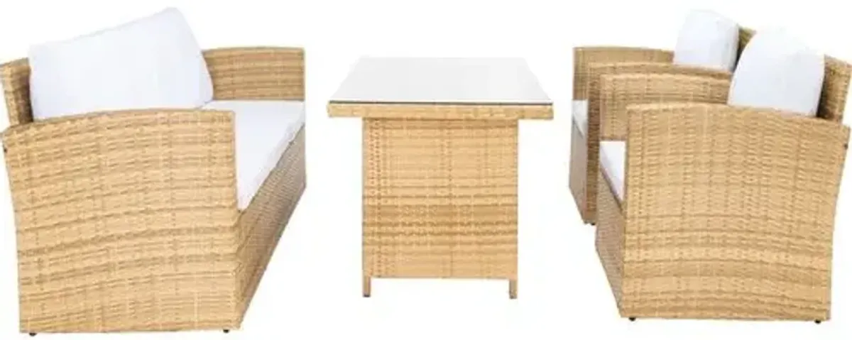 Callipso 4-Pc Outdoor Lounge Set - Natural/White