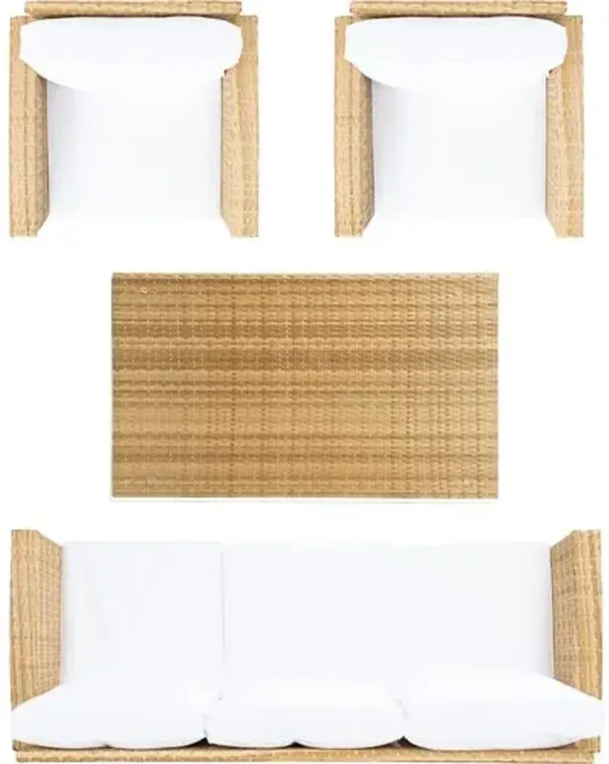 Callipso 4-Pc Outdoor Lounge Set - Natural/White