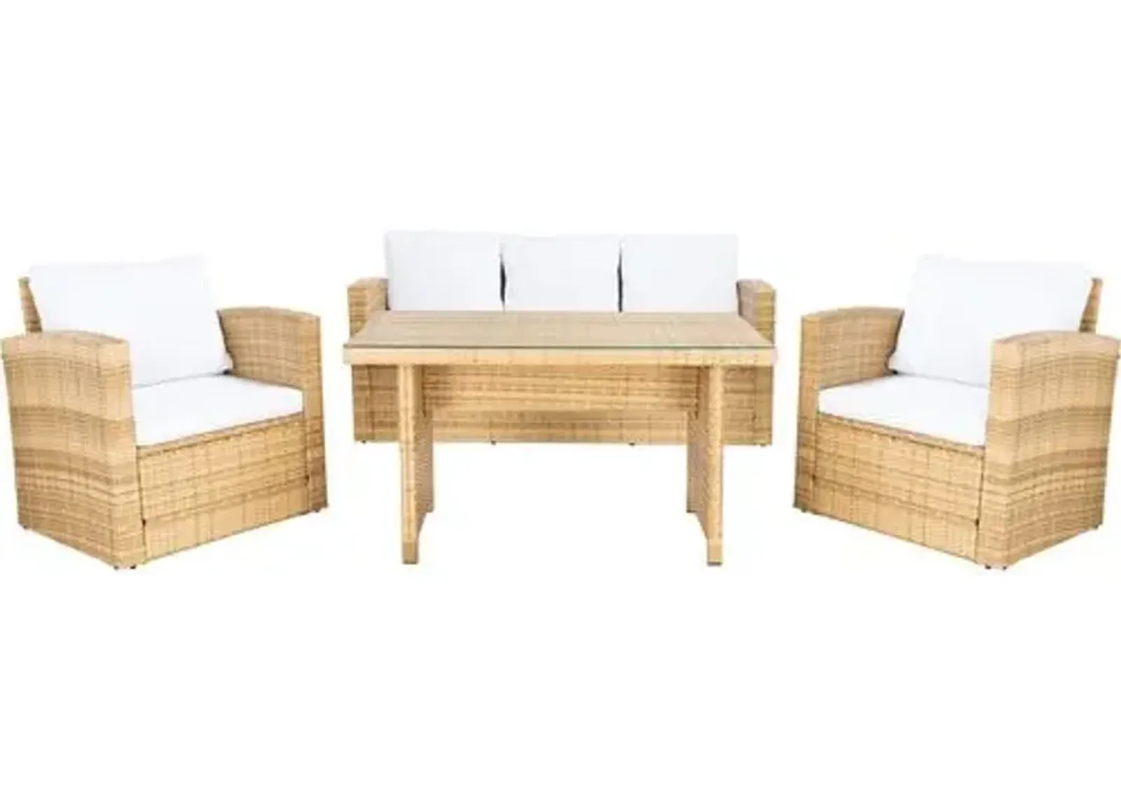 Callipso 4-Pc Outdoor Lounge Set - Natural/White