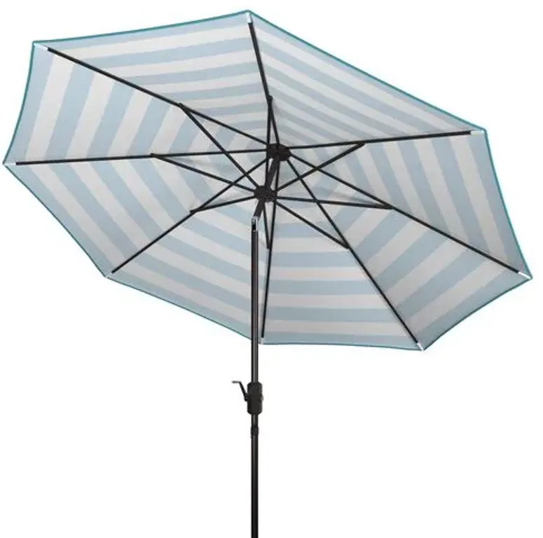 Rita Outdoor Patio Umbrella - Blue/White Stripe