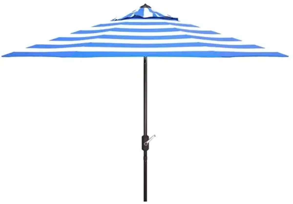 Rita Outdoor Patio Umbrella - Blue/White Stripe