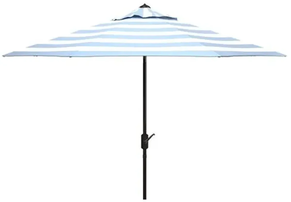 Rita Outdoor Patio Umbrella - Light Blue/White Stripe