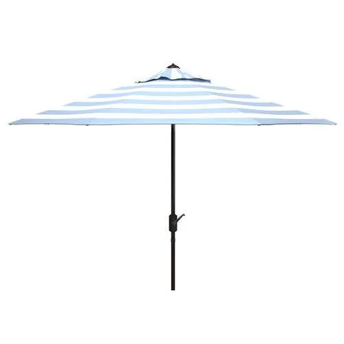 Rita Outdoor Patio Umbrella - Light Blue/White Stripe