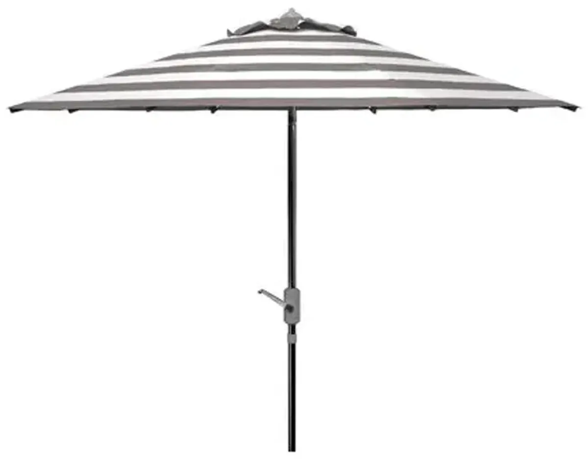 Rita Outdoor Patio Umbrella - Gray/White Stripe