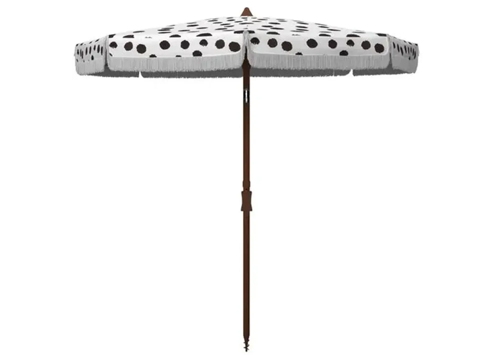 Jodie Outdoor Patio Umbrella - White/Black Dot