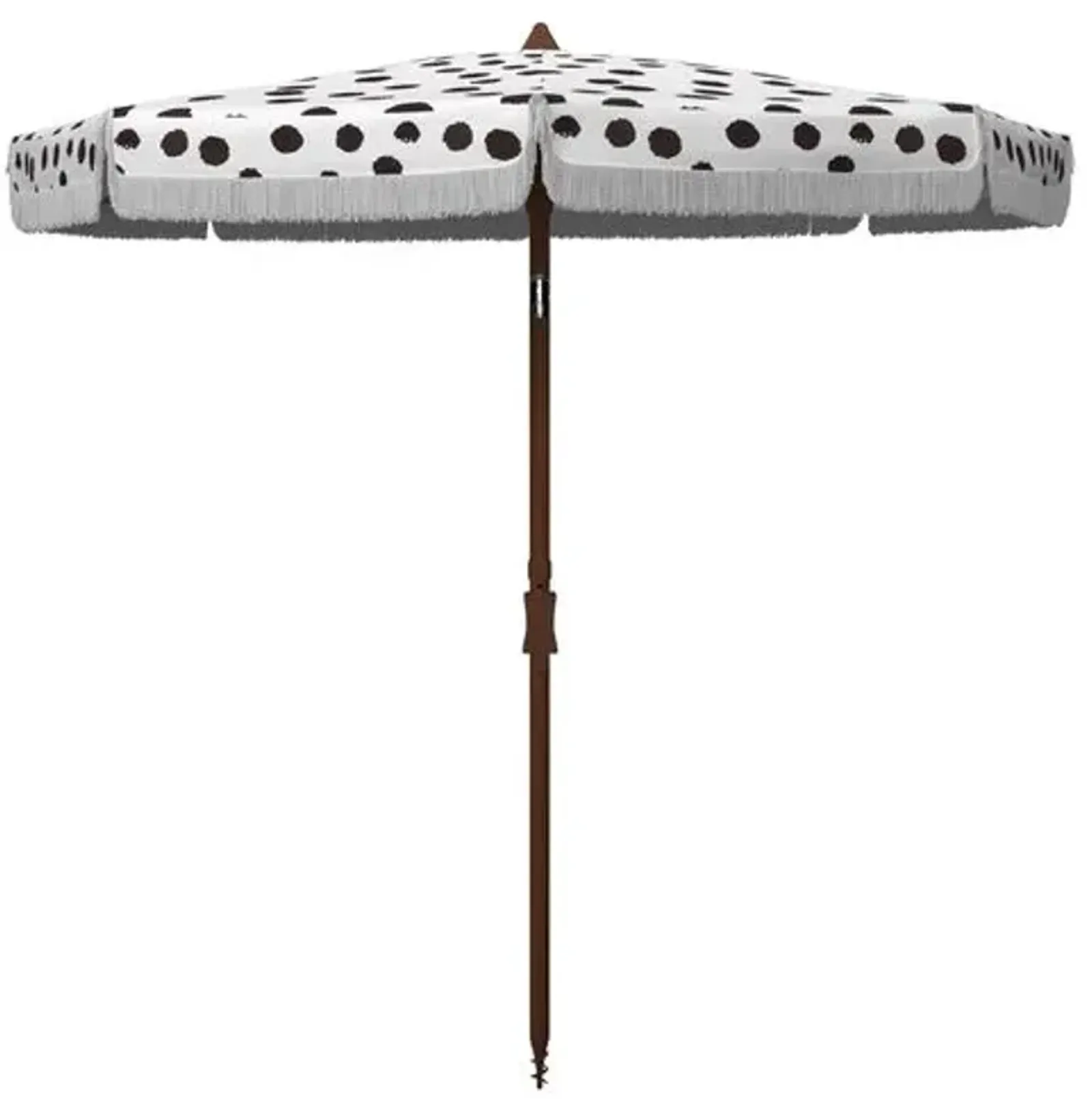 Jodie Outdoor Patio Umbrella - White/Black Dot