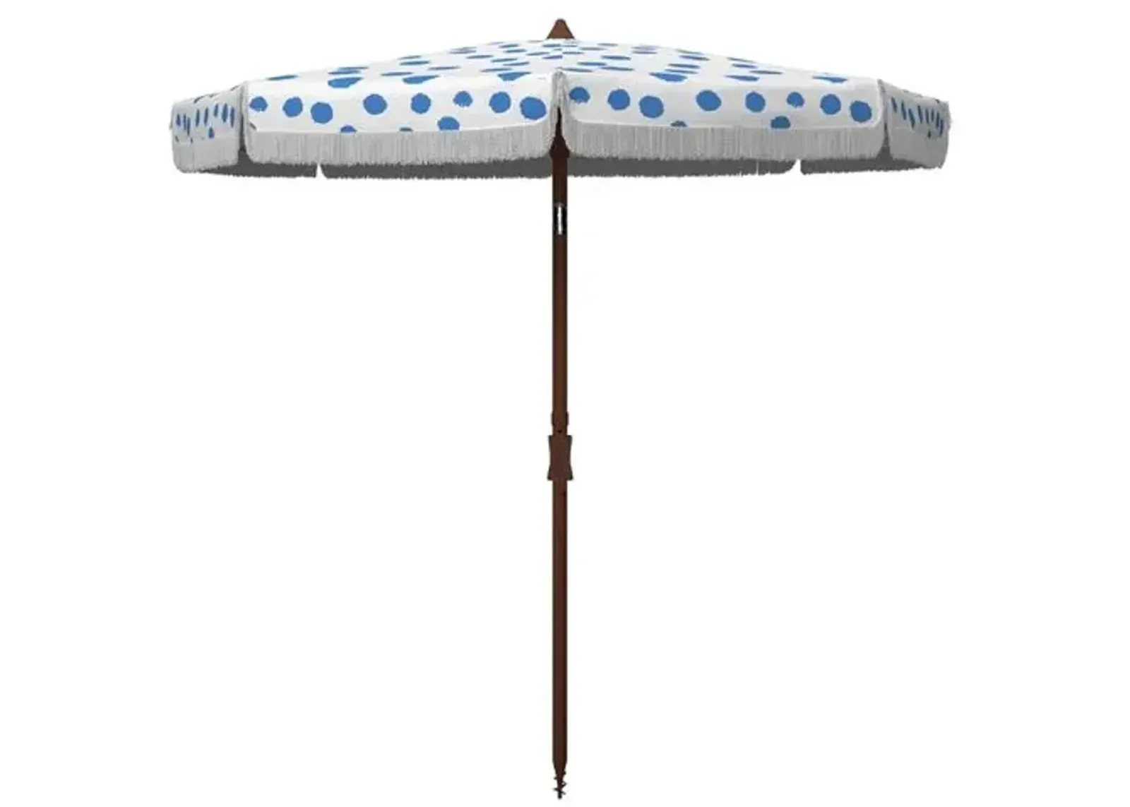 Jodie Outdoor Patio Umbrella - White/Blue Dot