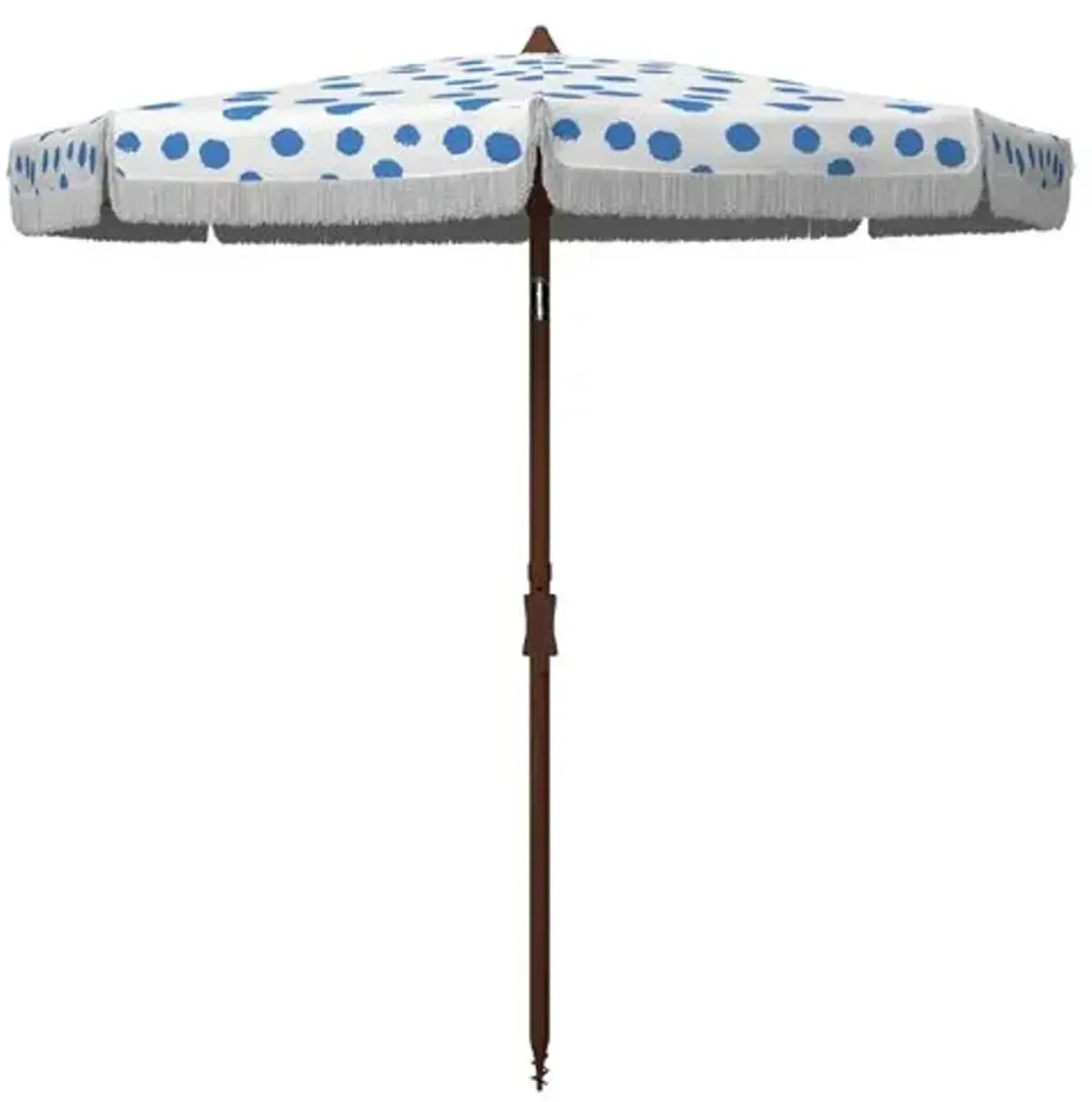 Jodie Outdoor Patio Umbrella - White/Blue Dot