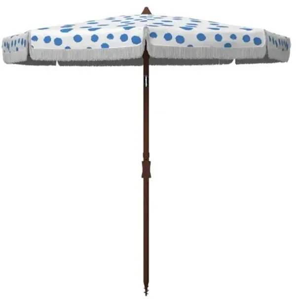 Jodie Outdoor Dotted Patio Umbrella - White