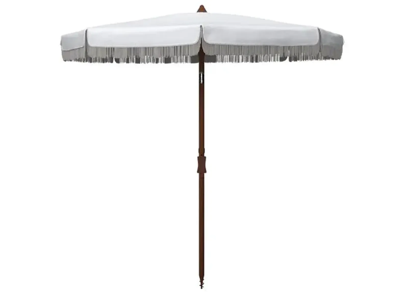 Frenchy Fringe Outdoor Beach Umbrella - White