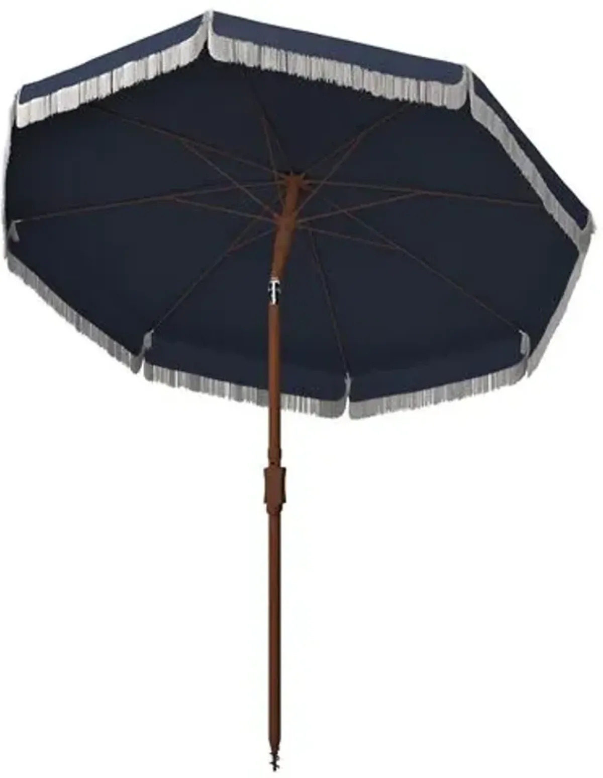 Frenchy Fringe Outdoor Patio Umbrella - Navy - Blue