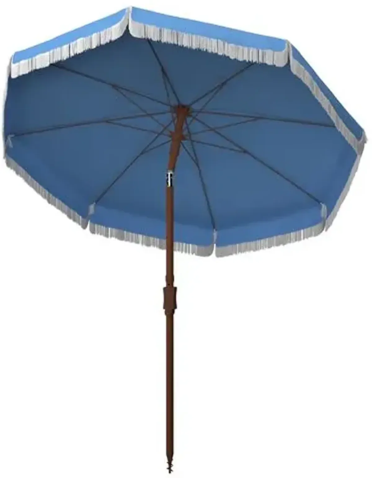 Frenchy Fringe Outdoor Patio Umbrella - Blue