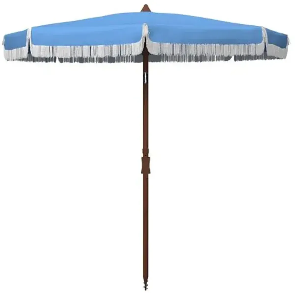 Frenchy Fringe Outdoor Patio Umbrella - Blue
