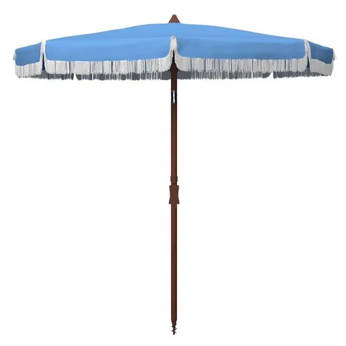 Frenchy Fringe Outdoor Patio Umbrella - Light Blue