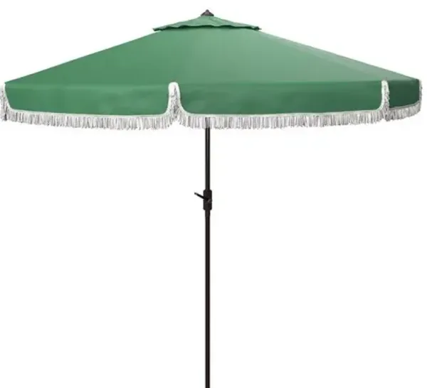 Roma Fringe Outdoor Patio Umbrella - Green