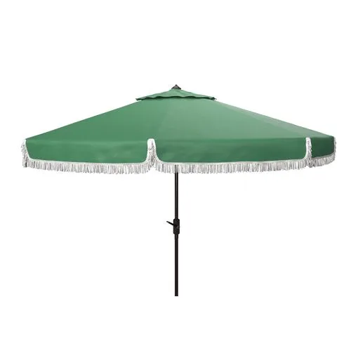 Roma Fringe Outdoor Patio Umbrella - Hunter Green