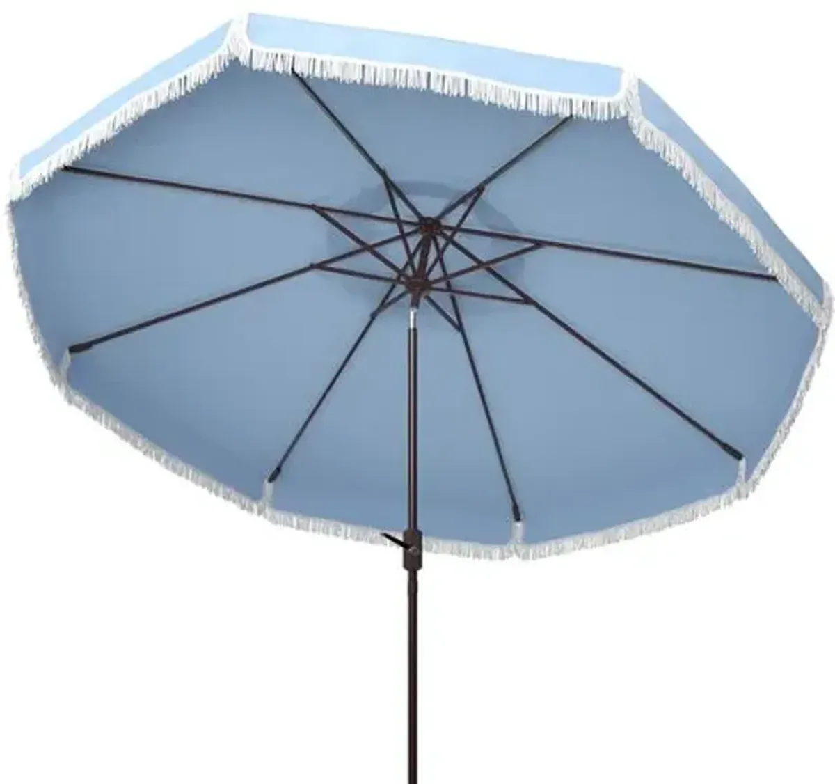 Roma Fringe Outdoor Patio Umbrella - Blue