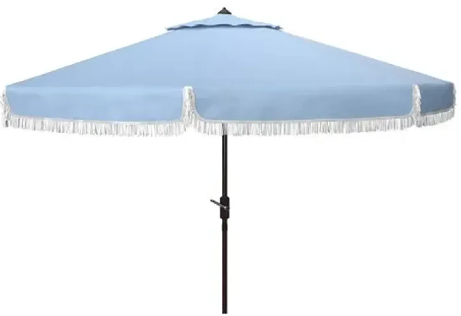 Roma Fringe Outdoor Patio Umbrella - Blue