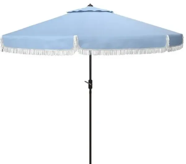 Roma Fringe Outdoor Patio Umbrella - Blue