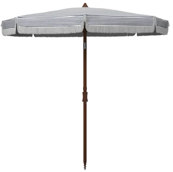 Frenchy Outdoor Stripe Patio Umbrella - White