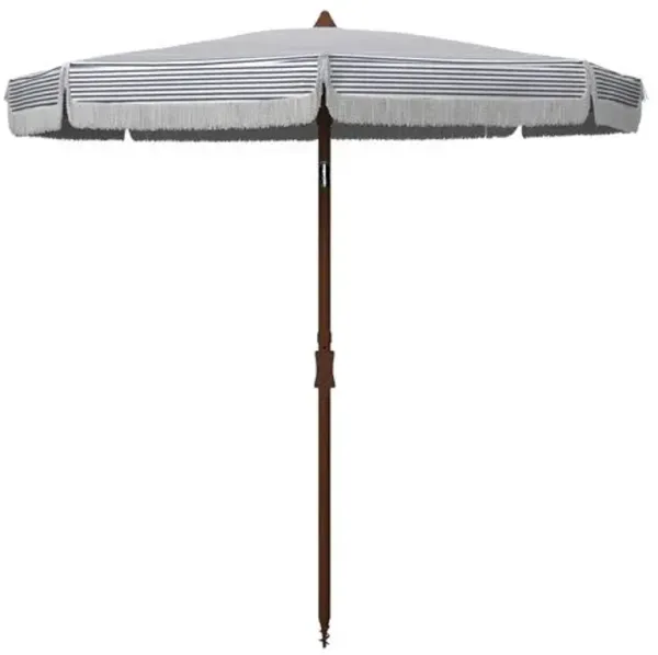 Frenchy Outdoor Stripe Patio Umbrella - White