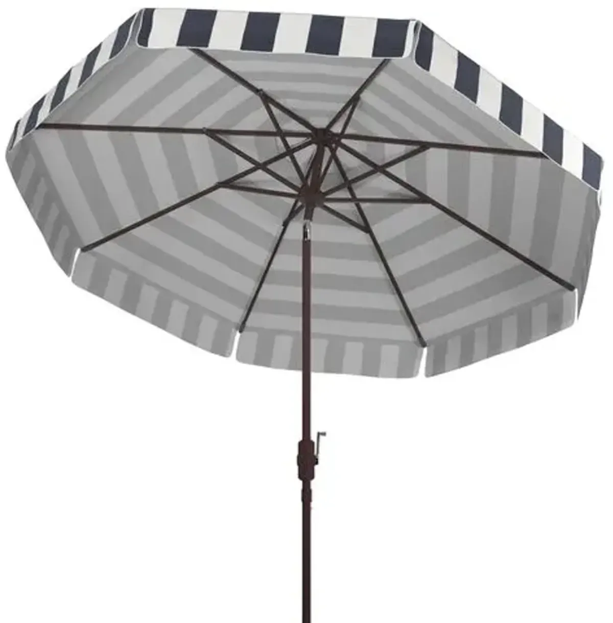 Rita Round Outdoor Patio Umbrella - Black/White Stripe