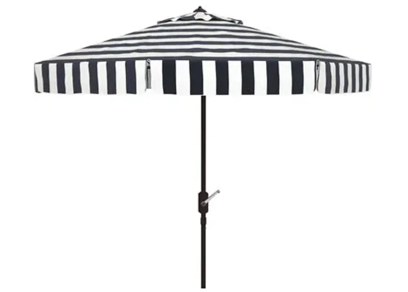 Rita Round Outdoor Patio Umbrella - Black/White Stripe