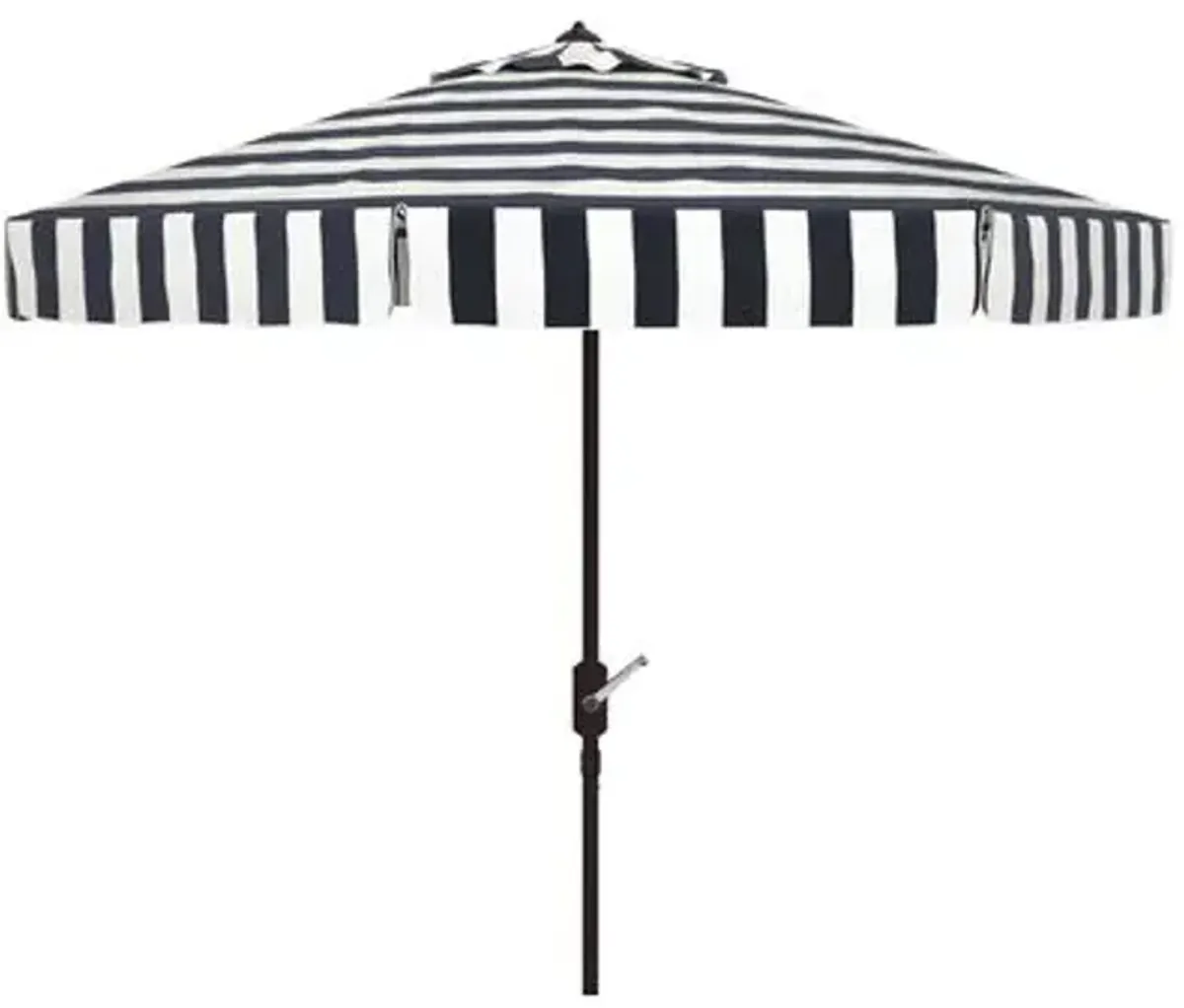 Rita Round Outdoor Patio Umbrella - Black/White Stripe