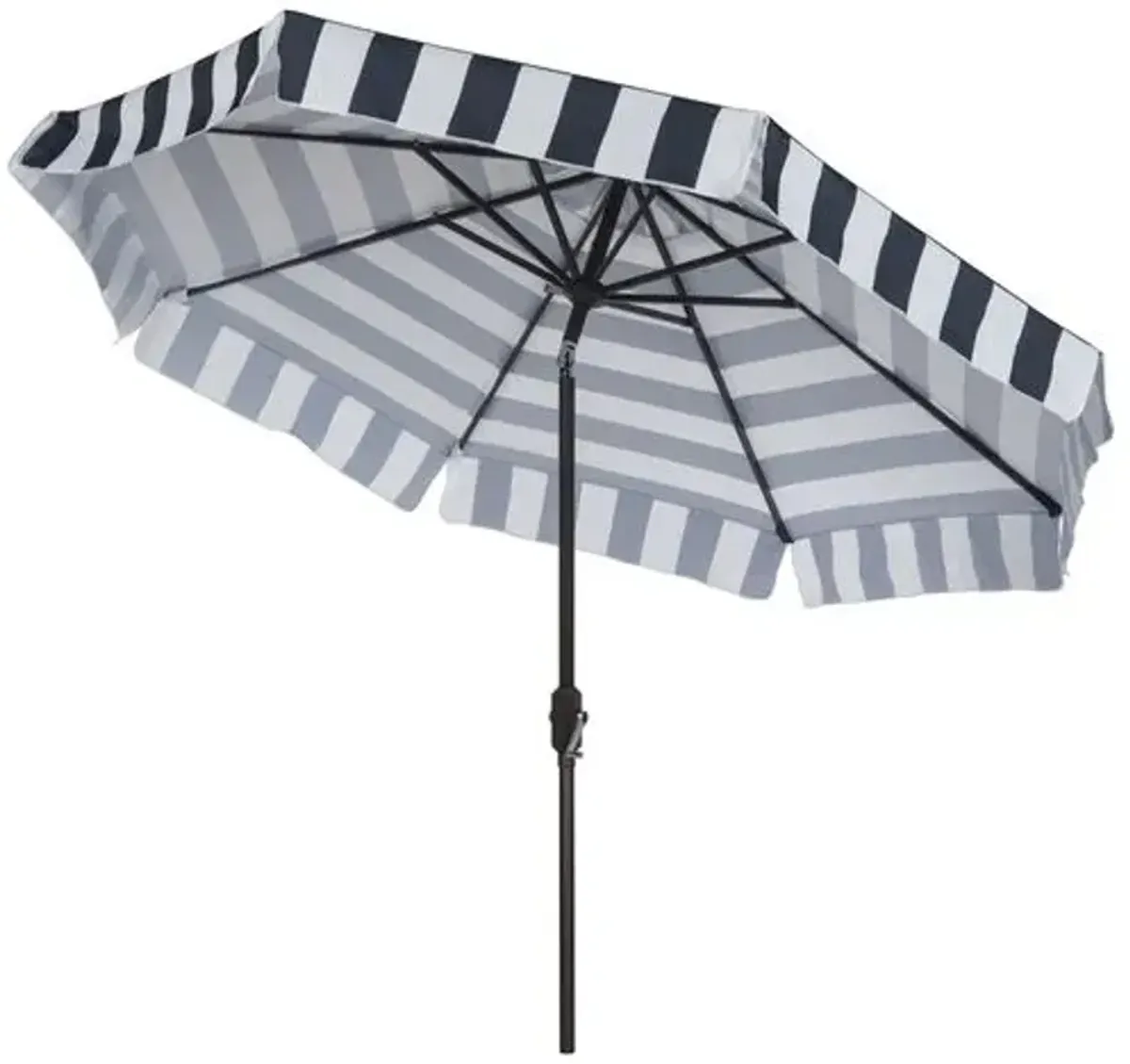 Rita Round Outdoor Stripe Patio Umbrella - Blue