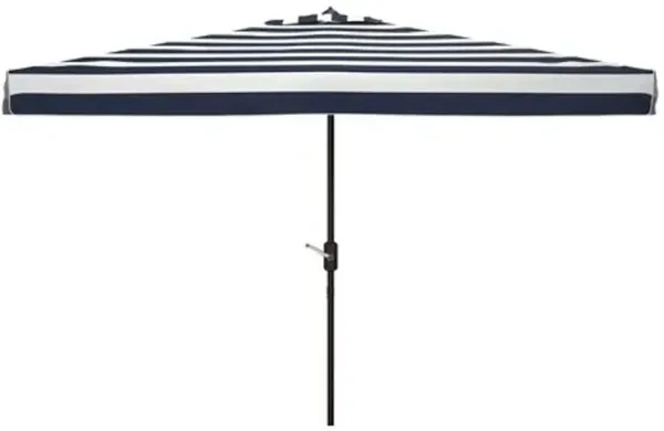 Rita Rectangle Outdoor Stripe Patio Umbrella - Black