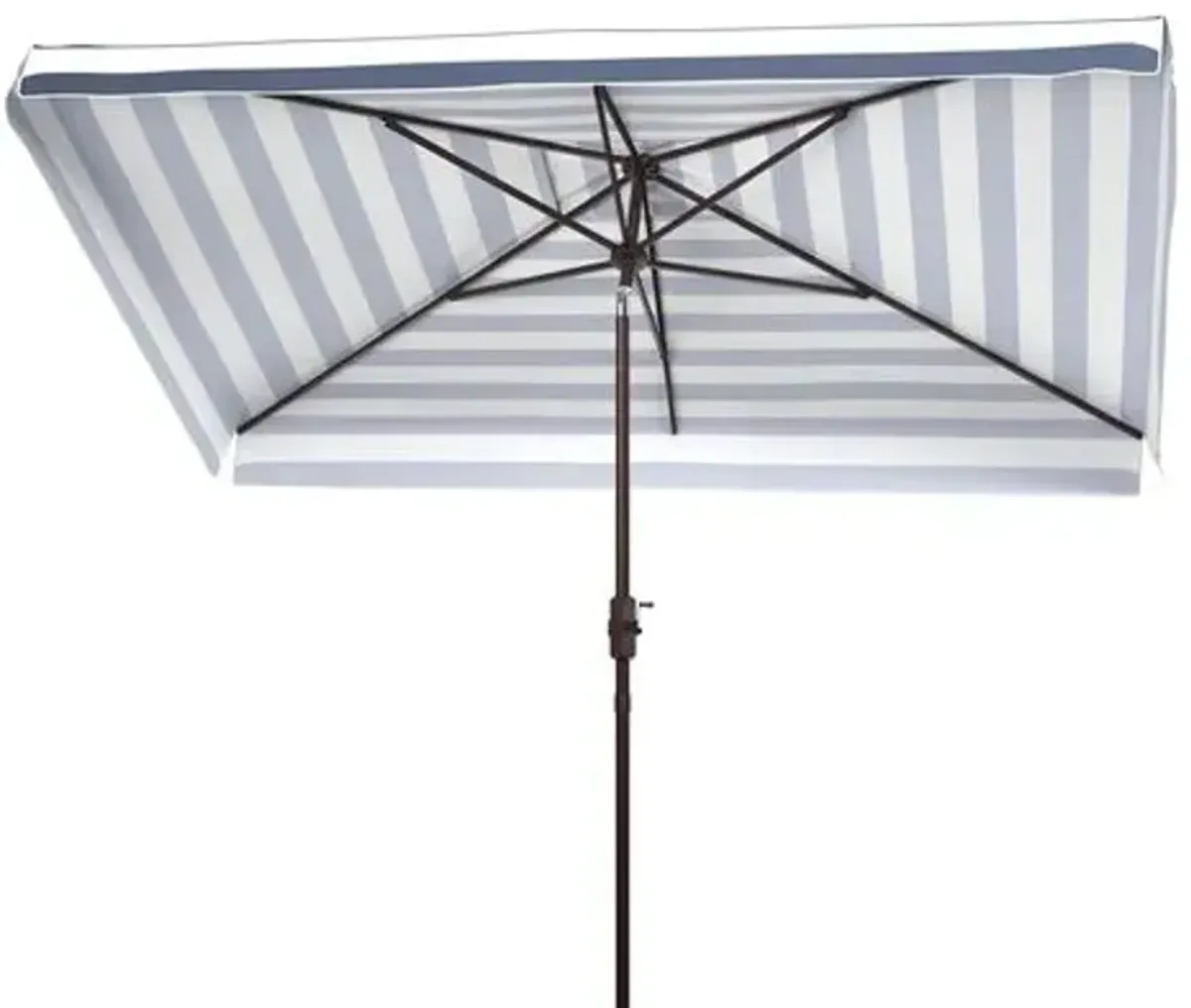 Rita Rectangle Outdoor Patio Umbrella - Navy/White Stripe - Blue